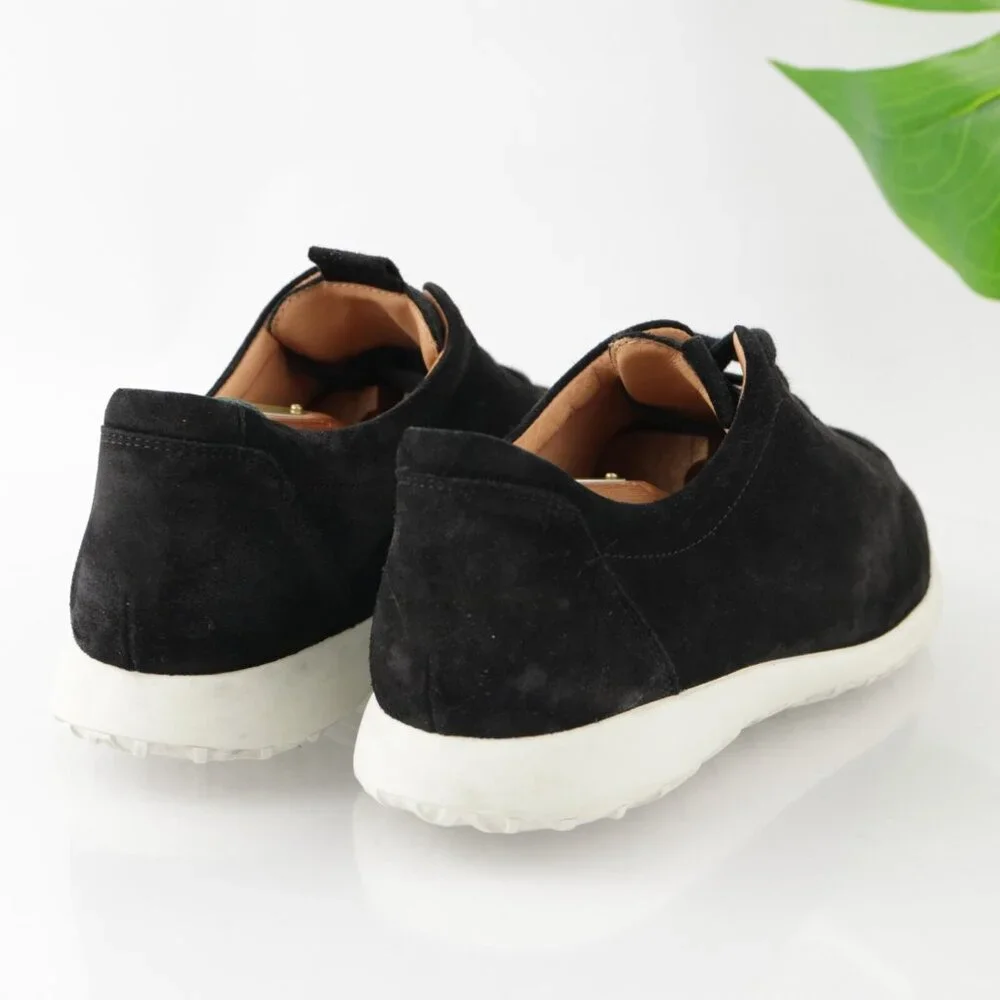 Ganter Womens Gabby Lace Up Shoe Size 10.5 G Black Suede Low Top Comfort Sneaker